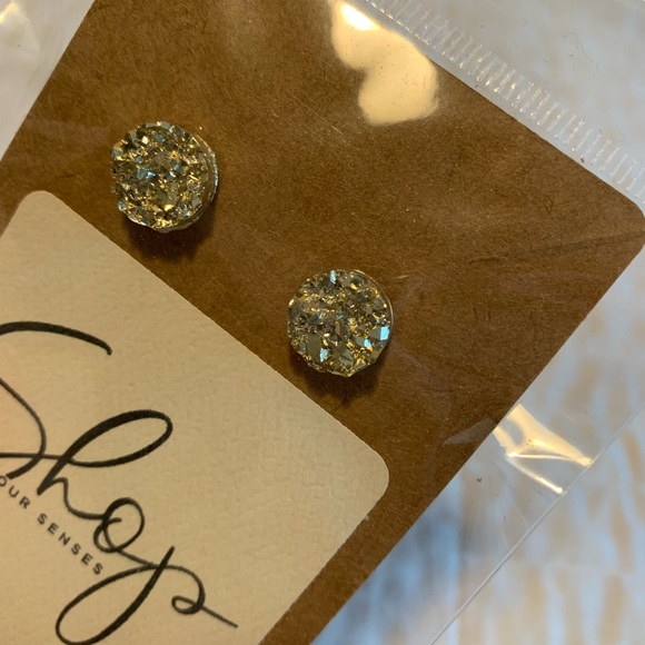 Bangle bracelet and druzy earring set - Picture 2 of 5